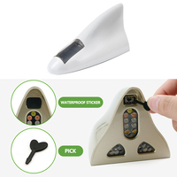 Antenne de voiture solaire en forme d'aileron de requin avec lumière stroboscopique, 18 LED, télécommande radio, matériau ABS, ajustement universel pour voitures