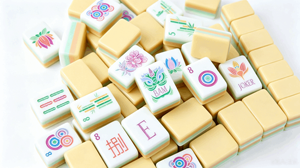 Handcrafted-Look Premium Acrylic Cloisonne Inspired Luxury Style <b>Mahjong</b> <b>Set</b> With Racks for Party Entertainment - Product Image 5