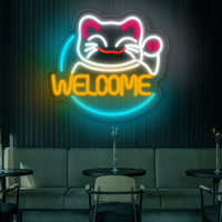 Fournisseur d'usine, enseignes au néon personnalisées, toilettes, logo Apple au néon LED, panneau lumineux au néon LED, enseigne au néon chat porte-bonheur, enseigne au néon personnalisée LED
