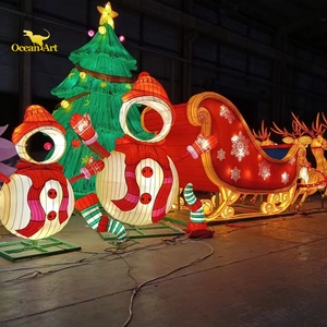โคมไฟผ้าไหมสีสันสดใสธีมคริสต์มาสเทศกาลสำหรับตกแต่งเมือง - Product Image 2