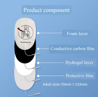 Coussinet TENS de type aiguille en queue de cochon en mousse équipement médical coussinet d'électrode de défibrillation de massage coussinet d'entraînement pour équipement AED adulte
