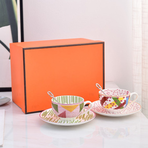 Customized Nordic Luxury 2 <b>Cups</b> <b>Sets</b> Ceramic Tea <b>Cups</b> and Saucers for Living Room for Giveaways - Product Image 5