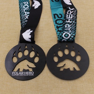 Medalla de carrera de obstáculos de invierno de héroe Polar esmaltado de nuevo diseño personalizado con logotipo de oso Polar - Product Image 5