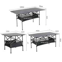 Mobilier d'extérieur Table pliante portable rectangulaire en rouleau avec sac de rangement Table de pique-nique pour camping en plein air