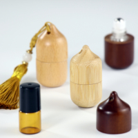 2ml ahşap küçük yağ Dun cam uçucu yağlar cam rulo şişe küçük taşıması kolay parfüm geri dönüşüm Deodorant tı rolon şişe