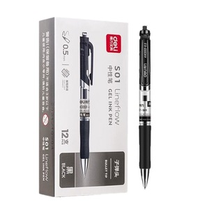 Bolígrafo de Gel Deli S01 con Botón de Presión, Tinta Negra de 0.5 mm, para Estudiantes, Exámenes, Oficina y Escritura - Product Image 2