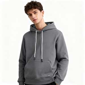 Felpa di coppia Unisex retrò americana felpa con cappuccio in tinta unita foderata in pile pesante fitspessa 470gsm - Product Image 1