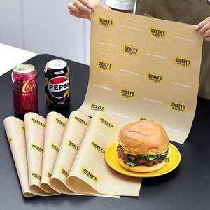 Custom Printed <b>Food</b> Grade PE Greaseproof <b>Wrapping</b> <b>Paper</b> Waterproof Disposable for Sandwich Patty Burger Cake Pizza Packaging - Product Image 5