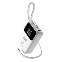 Batterie externe semi-solide MH857B avec cadre en alliage d'aluminium, charge rapide PD 45W/65W 20000mAh, affichage TFT rectangulaire AI pour 4 appareils