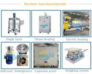 HUAJIE Liquid Soap Making Machine With Portfolio Tank Dishwasher Liquid Soap Making Machine Detergent Making Machine 10000l