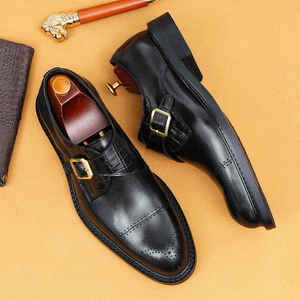 Chaussures Richelieu en cuir véritable de haute qualité pour hommes, style décontracté, à lacets, design EVERGREEN, nouvelle collection britannique, bout pointu, pour marié, 2025 - Product Image 4