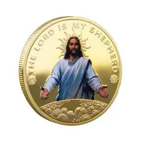 Kustom Iman Yesus Agama Emas Perak Disepuh Koin Logam Koleksi Koin Peringatan