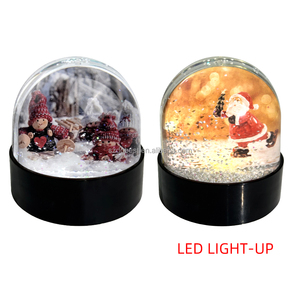 Boule à <span class=keywords><strong>neige</strong></span> en plastique en forme de dôme avec base lumineuse LED, flocon de <span class=keywords><strong>neige</strong></span>, musique, thème de Noël, cadeaux de vacances. - Product Image 6