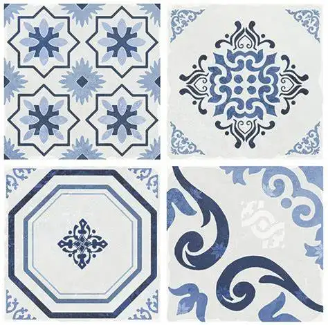 Factory price luxury blue flower ceramic bathroom floor kitchen wall tiles