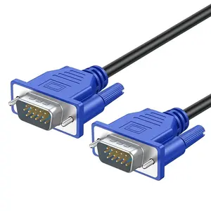 Xput OEM 15Pin kabel Video VGA ke VGA HD 1080P 15 Pin SVGA VGA laki-laki ke laki-laki kabel koaksial Video biru