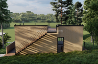 Petite maison en verre modulaire de style moderne de luxe entièrement personnalisée Maison préfabriquée en conteneur Petites maisons Cabane de bâtiments de jardin