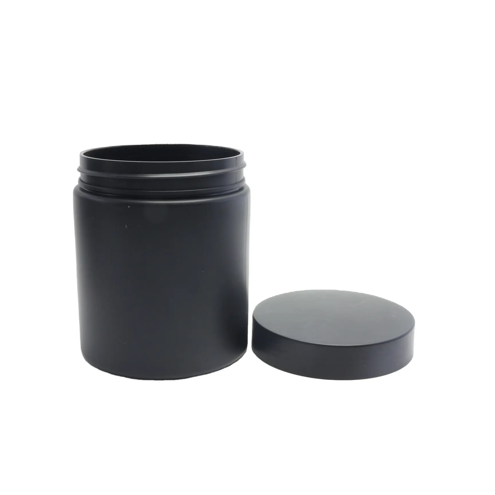Contenedor vacío de cosméticos, frasco de plástico negro esmerilado con tapa de tornillo negro mate para crema, gel, plastic-4A de alimentos, 200ml, 250ml, 8oz