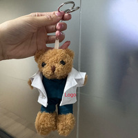Ours en peluche OEM en gros, uniforme médical, avec coton PP, logo personnalisé, pour médecins et infirmières, poupée douce