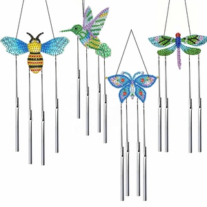 XIXI 5D Acrylic Diamond Painting DIY <b>Wind</b> <b>Chimes</b> Kit Crystal Suncatcher Butterfly Pendant Seascape Decor Handmade Craft - Product Image 5