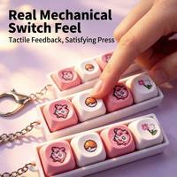 Custom Acrylic square Mechanical Keyboard Tactile Keycap Switch Tester Keychain Flexible Cartoon Pattern Finger Spinner Toy UV