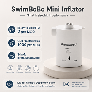 Pompe à air portable en plastique Swimbobo pour bouée gonflable, 1500 mAh rechargeable, gonflage/dégonflage, <span class=keywords><strong>camping</strong></span>, piscine - Product Image 1