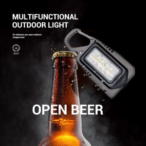 Multifunctional COB LED <b>Work</b> <b>Light</b> - Type-C Rechargeable Keychain Flashlight with Metal Carabiner Bottle Opener Safety Hammer - Product Image 4