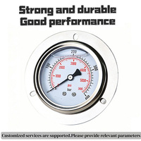 63mm 400 Bar 5800 Psi Pressure Gauge, Stainless Steel Panel Mount Hydraulic Manometer with Flange