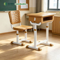 Ensemble bureau et chaise ergonomique réglable en hauteur Meida, épaissi, pour écoles et centres de tutorat, en ABS, design tendance