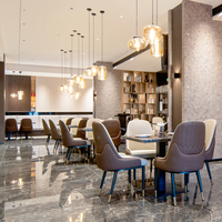 JEILI Meubles de restaurant haut de gamme en bois, design moderne et luxueux, table et chaises en marbre pour café, ensemble de table