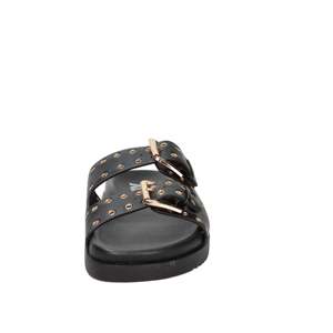 Sandales plates pour femmes Xti, noires, taille 41, avec boucle, à enfiler, chaussures confortables - Product Image 3