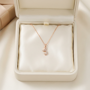 สร้อยคอจี้เพชรแท้ 18K ทองคำแท้สีโรสโกลด์ ตัวอักษร A M S J C คอลเลคชั่นขายดี สำหรับใส่ทุกวัน - Product Image 4