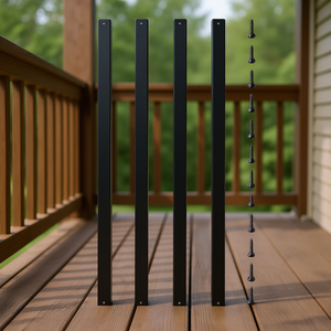 Barandillas de aluminio para terraza, 29.5 pulgadas x 1 pulgada, para escaleras exteriores, diseño contemporáneo - Product Image 2