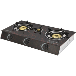Estufa de Gas de Tres Quemadores con Panel de Vidrio Templado, Quemadores de Acero Inoxidable de Butano/Propano, Portátil para Uso en la Cocina - Product Image 2