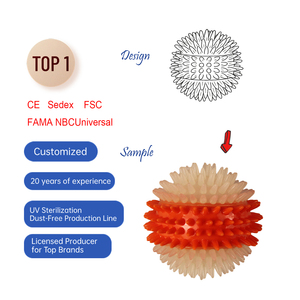 <span class=keywords><strong>Pet</strong></span> squeak đồ chơi 7cm 9cm TPR Spike bóng Chew đồ chơi cho chó đồ chơi nhà cung cấp biểu tượng tùy chỉnh vật nuôi squeaker phát sáng trong bóng tối LED chuông - Product Image 1