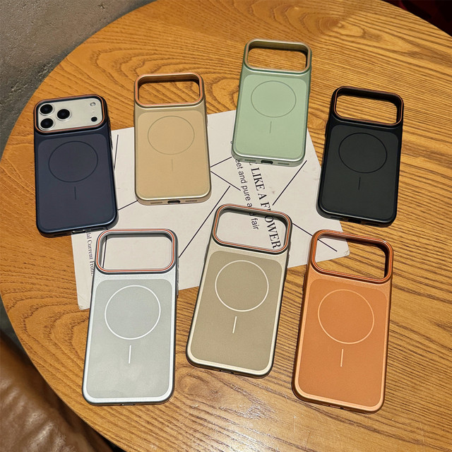 Original Type Frosting Metallic Plating Phone Case for iPhone Air 17 16 15 14 13 Pro Max Wireless Charging Magnetic Slim Cover
