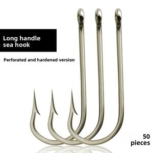 Hameçons de pêche spéciaux en acier à haute teneur en carbone à long manche et à pointe barbelée pour le snapper, la carpe, le poisson-chat, la <span class=keywords><strong>truite</strong></span> - Utilisation en eau douce et en eau salée en vrac - Product Image 6