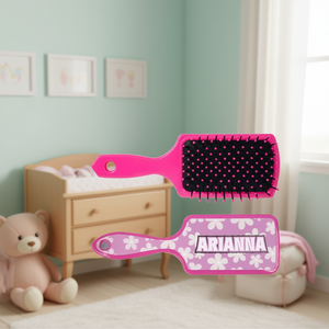 Cepillo para el cabello Arianna con diseño floral rosa para peinar a las niñas pequeñas - Product Image 3