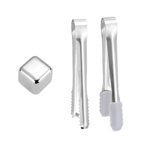 ก้อนน้ำแข็งสแตนเลสทรงสี่เหลี่ยม 8 ชิ้น ชุดทำความเย็นสำหรับวิสกี้ เบียร์ เครื่องดื่ม ใช้ในงานปาร์ตี้ - Product Image 3