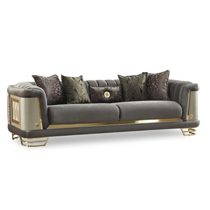 Ensemble de canapés de salon PZCN HOME en <span class=keywords><strong>velours</strong></span> capitonné, pieds de canapé en acier inoxydable, ensemble de canapés Chesterfield - Product Image 5