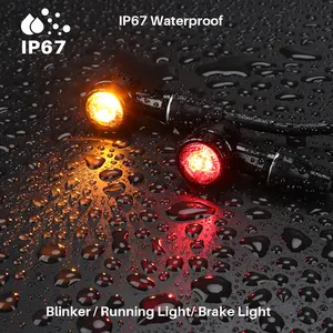 Universal Mini Bullet Shaped Motorcycle Led Blinker Indicator Stop Lamp Turn Signal Light With Brake Running Light