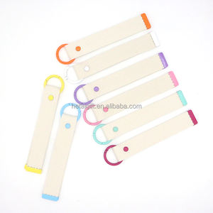 Pacthes adı etiketi üzerinde özel demir bagaj pamuk kanvas kumaş dokuma bej beyaz DIY anahtarlık anahtarlık - Product Image 1