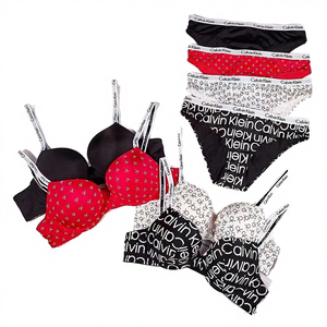 Conjunto de bikini sexy al por mayor para mujer con sujetador halter de algodón teñido liso, copa 85B, de secado rápido y con aros de soporte. - Product Image 4