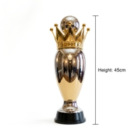 Trophée de football personnalisé, couronne dorée, récompense de football de qualité supérieure, coupe de championnat, grand prix pour les vainqueurs de tournois sportifs