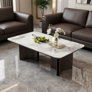 Mesa de centro de mármol, muebles rectangulares modernos y minimalistas para sala de estar, estilo nórdico de alta gama - Product Image 1