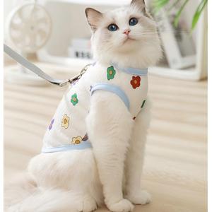 Gilet léger en coton confortable et simple avec imprimé ours intégral en maille pour chat et <span class=keywords><strong>chien</strong></span>, vêtement pour animaux de compagnie pour l'été, anniversaire, Noël, de marque - Product Image 4