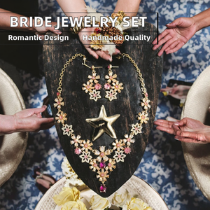 Juego de Joyería Romántica al por Mayor, Chapado en Oro de 18K, para Boda, Compromiso, Aniversario, Collar y Aretes para Novia, Regalo para Fiesta, <span class=keywords><strong>MoLin</strong></span> - Product Image 3