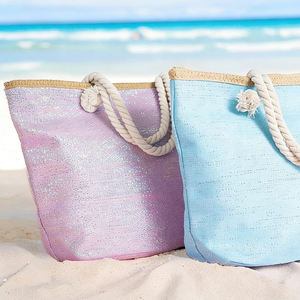 Sac fourre-tout scintillant prêt pour la plage, grande capacité, poignée en corde, sac de voyage imperméable - Product Image 4