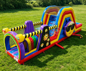 Parcours d'obstacles de paintball, <span class=keywords><strong>jeu</strong></span> gonflable amusant avec toboggan et structure de saut combinés - Product Image 6