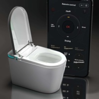Siège de toilette intelligent électrique en céramique avec bidet intégré, drainage S-Trap, télécommande, chauffage automatique du siège