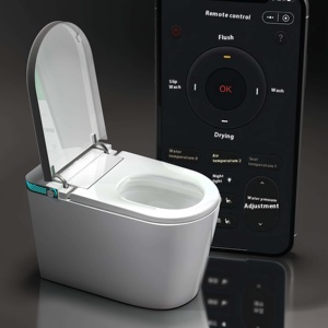 Inodoro eléctrico inteligente para bidé, inodoro sanitario de cerámica con drenaje de trampa en S, Control remoto, inodoro inteligente automático para Baño - Product Image 1